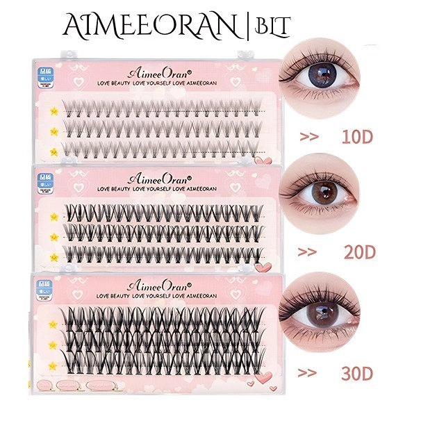 Aimeeoran 60 คลัสเตอร ์ Lashes D Curl Volume ส ่ วนบุคคล Lashes Extensions 10D/20D/30D Wispy Lashes Cluster DIY ที ่ บ ้ าน ( D-8-15 ผสม )