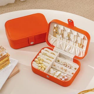 CASEGRACE Travel Jewellery กล่อง PU หนังกล่องเครื่องประดับสําหรับผู้หญิงแบบพกพา Mini Travel Case จอแสดงผล Jewellery กล่องเก็บสําหรับต่างหูแหวนสร้อยคอ