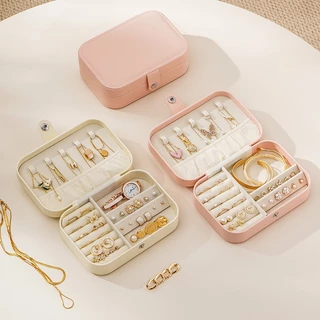 CASEGRACE Travel Jewellery กล่อง PU หนังกล่องเครื่องประดับสําหรับผู้หญิงแบบพกพา Mini Travel Case จอแสดงผล Jewellery กล่องเก็บสําหรับต่างหูแหวนสร้อยคอ