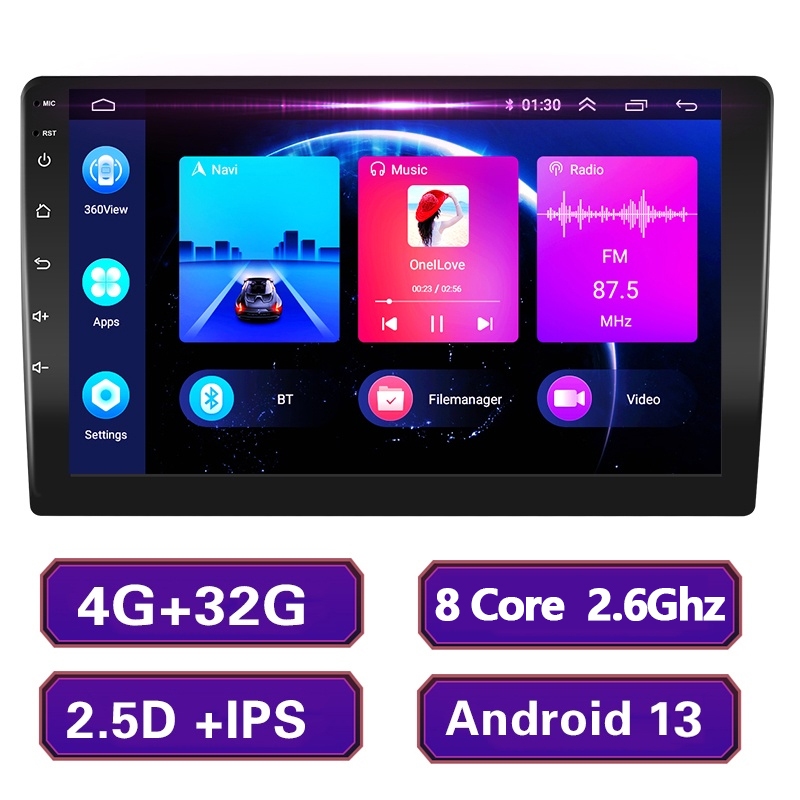 จอแอนดรอยด์ติดรถยนต์ [4+32G IPS ] 9 นิ้ว 10 นิ้ว Android 12.0 2DIN จอแอนดรอย with bluetooth/WIFI/GPS วิทยุติดรถยนต์