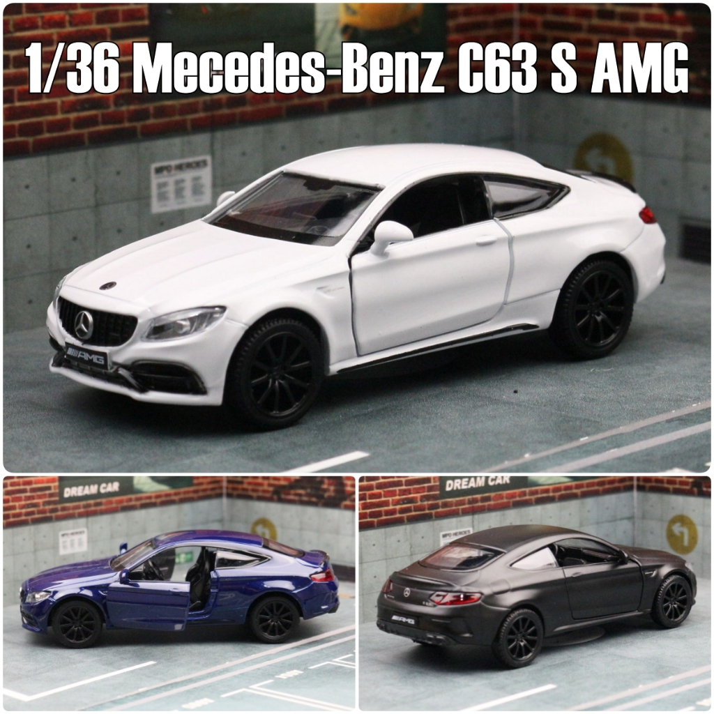 Rmz CITY 1:36 Mercedes-Benz C63S AMG C-Class จําลอง Die Cast รถรุ ่ น Diecast โลหะผสมโลหะ Miniature ดึงกลับคอลเลกชันของขวัญสําหรับเด ็ กผู ้ ชายเด ็ ก
