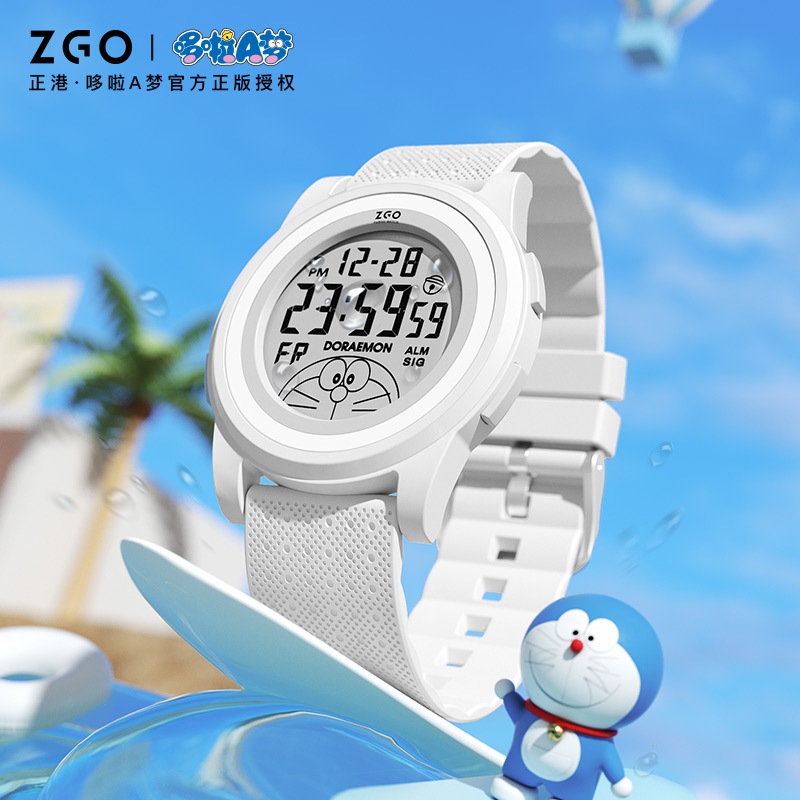 ZGO x Doraemon ใหม ่ มัลติฟังก ์ ชั ่ นกันน ้ ํา Luminous Exam เฉพาะชายหญิงนาฬิกานักเรียน 8592