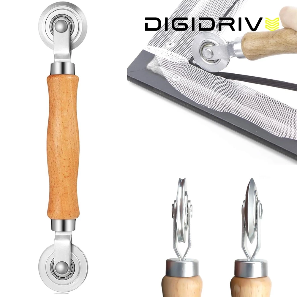 Digidrive เครื่องมือลูกกลิ้งยาง สเตนเลส ทนทาน สําหรับซ่อมแซมหน้าต่าง สําหรับซ่อมแซมหน้าจอประตู Screen Rolling Tool สำหรับติดตั้งหน้าต่างและจอประตู