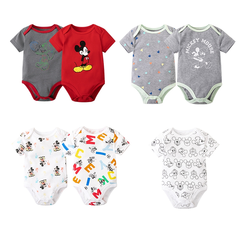 Disney ชุดจั ๊ มสูททารกแรกเกิดสําหรับเด ็ กชายและเด ็ กหญิงฤดูร ้ อนแขนสั ้ น 0-9 เดือนเสื ้ อผ ้ าเด ็ ก