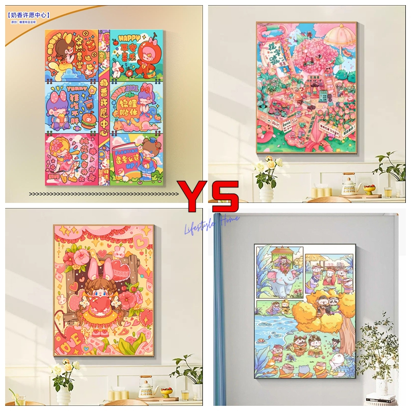 Victory✨-30*40cm/40*50cm-ระบายสีตามตัวเลข-[ ศูนย ์ Wishing น ้ ําหอมนม ] DIY ภาพวาดสีน ้ ํามันดิจิตอลมือเติมสีอะคริลิค Decompression ภาพวาดน ่ ารักวาดด ้ วยมือ--ภาพระบายสีตามตัวเลข --ภาพวาดระบายสีตามตัวเลข--ภาพระบายสีตามตัวเลข --รูประบายสีตามตัวเลข-