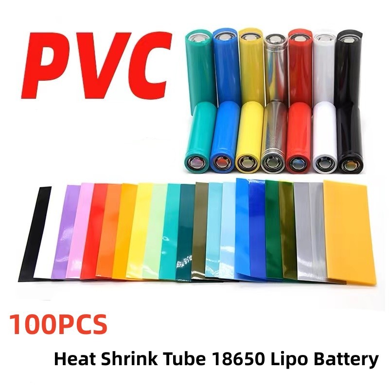100pcs 72 *18.5 มม.Li-ion 18650 แบตเตอรี ่ PVC ความร ้ อนหดท ่ อ Precut สําหรับแบตเตอรี ่ ฟิล ์ มเทปแบตเตอรี ่ Shrinking Tube