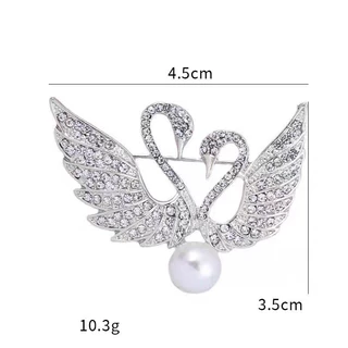 Swan Corsage แฟชั ่ นเกาหลี Pin Buckle Anti-glare เข ็ มกลัดวัสดุโลหะผสม
