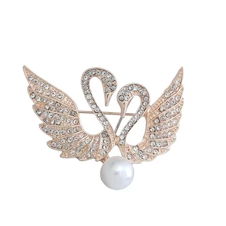 Swan Corsage แฟชั ่ นเกาหลี Pin Buckle Anti-glare เข ็ มกลัดวัสดุโลหะผสม