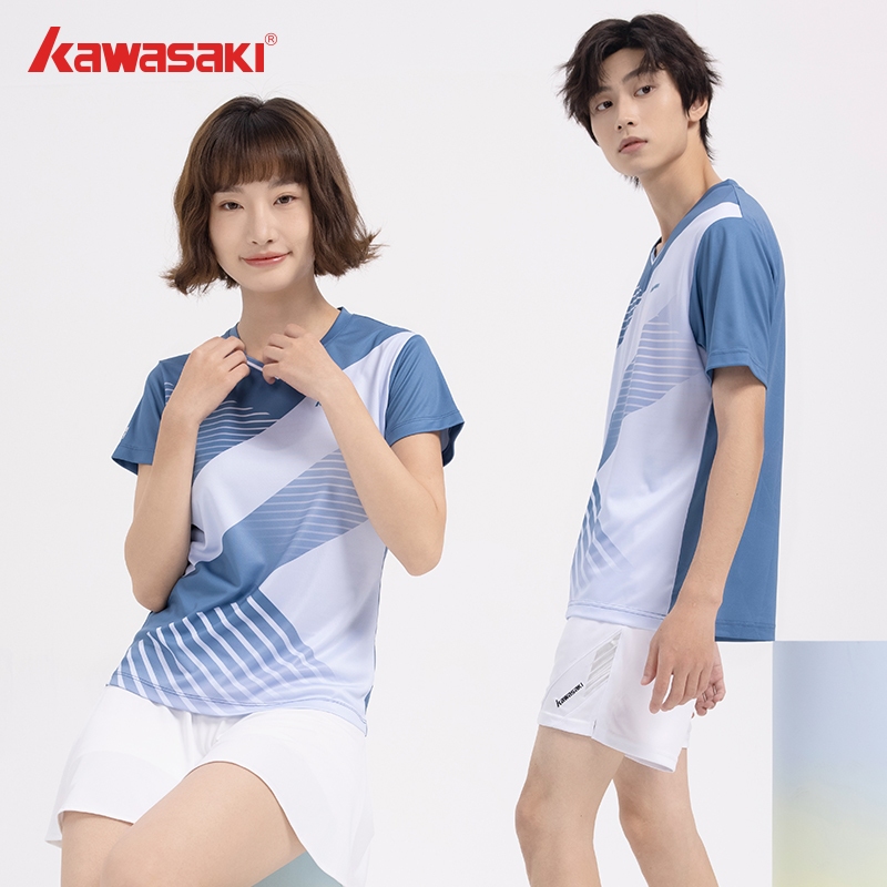 Kawasaki เสื ้ อยืดกีฬาแบดมินตัน K1C02-B1967 &K1C02-B2967 ผู ้ ชายและผู ้ หญิงคอกลมแขนสั ้ นเสื ้ อยืดเหงื ่ อ-wicking แห ้ งเร ็ วระบายอากาศ