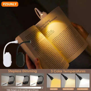 หนังสือถนอมสายตา LED ขนาดเล็กแบบชาร์จไฟได้คลิปไฟกลางคืน 360° ไฟอ่านหนังสือถนอมสายตาปรับระดับได้