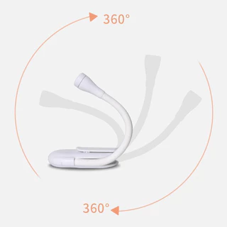 หนังสือถนอมสายตา LED ขนาดเล็กแบบชาร์จไฟได้คลิปไฟกลางคืน 360° ไฟอ่านหนังสือถนอมสายตาปรับระดับได้
