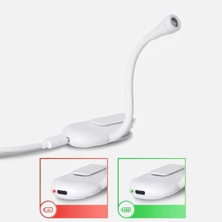 หนังสือถนอมสายตา LED ขนาดเล็กแบบชาร์จไฟได้คลิปไฟกลางคืน 360° ไฟอ่านหนังสือถนอมสายตาปรับระดับได้