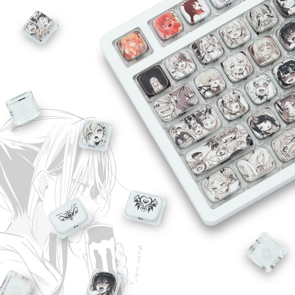 XVX ธีมอะนิเมะญี่ปุ่น Low Profile Side-Printed Legend Keycaps Set (118 คีย์)