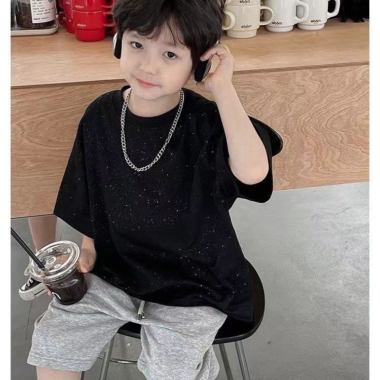 เด็กชายเสื้อยืดแขนสั้นลําลองฤดูร้อนสไตล์ใหม่ยิปโซหล่อแฟชั่นเฉพาะสบาย