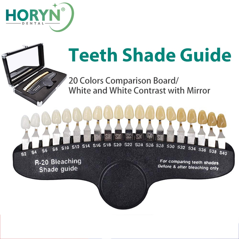 Professional 3D Shade Guide ฟัน Shade Chart Board Color Comparator ฟันฟอกสี 20 สี