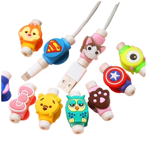 ตัวป้องกันสายเคเบิล สําหรับชาร์จ USB iPhone Android สัตว์น้อย