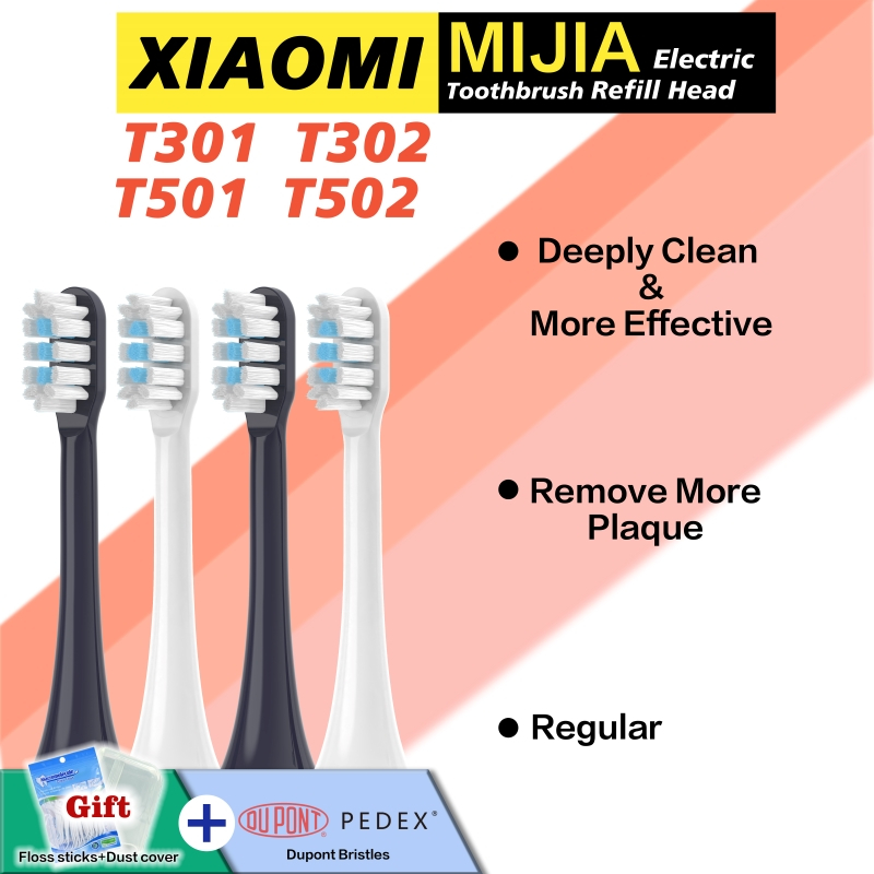 T301/T302 3 ชิ้นหัวแปรงสีฟันสําหรับ Xiaomi Mijia T301/T302 เปลี่ยนหัวแปรง Xiao mi Mijia T301/T302 หั