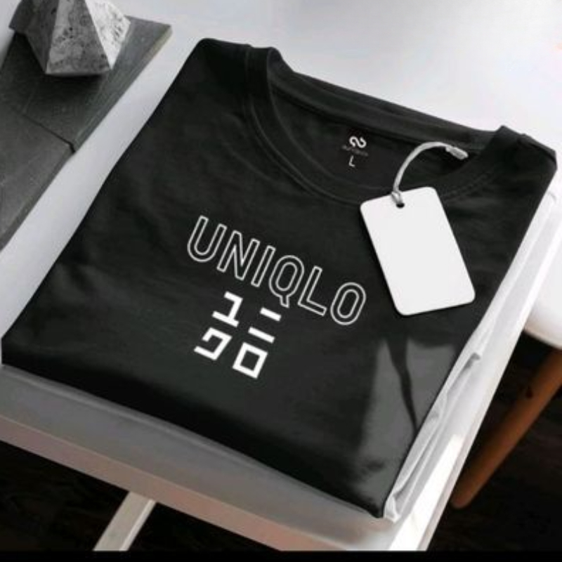 Un0 เสื้อยืดแขนสั้นผ้าฝ้ายแท้พิมพ์ลายเรียบง่ายคลาสสิกคุณภาพสูงสําหรับผู้ชายและผู้หญิง