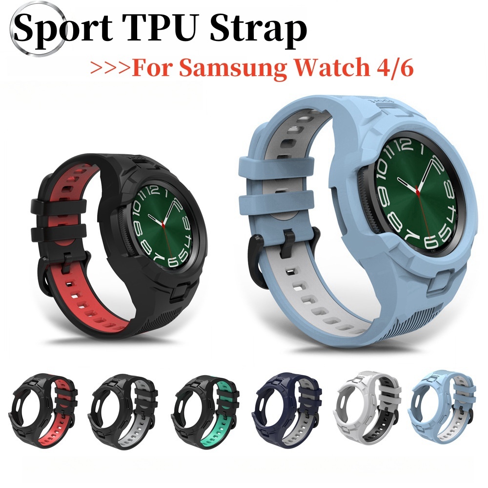 Samsung Galaxy Watch 4 6 TPU สายนาฬิกาสําหรับ Galaxy Watch 6 4 คลาสสิกสายรัดข ้ อมือสีอย ่ างเป ็ นทางการสายรัดกีฬาสร ้ อยข ้ อมือเปลี ่ ยน