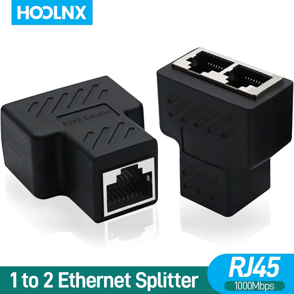 Hoolnx RJ45 อะแดปเตอร์แยกอีเธอร์เน็ต, 1 ถึง 2 เครือข่าย Extender Connector หญิง 2 หญิง 8P8C ปลั๊กขยาย LAN Coupler