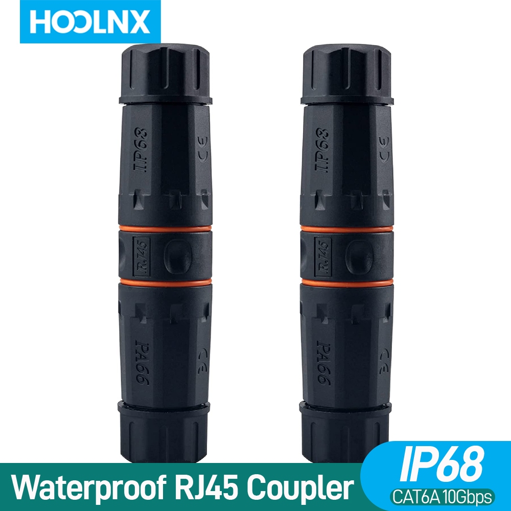 Hoolnx CAT6 RJ45 แผง Mount Coupler,Lonlonty IP68 Shielded อุตสาหกรรมแผง Mount Bulkhead Ethernet LAN ผ่านเชื่อมต่อ, หญิงฟีด Thru Coupler RJ45 กันน้ํา C