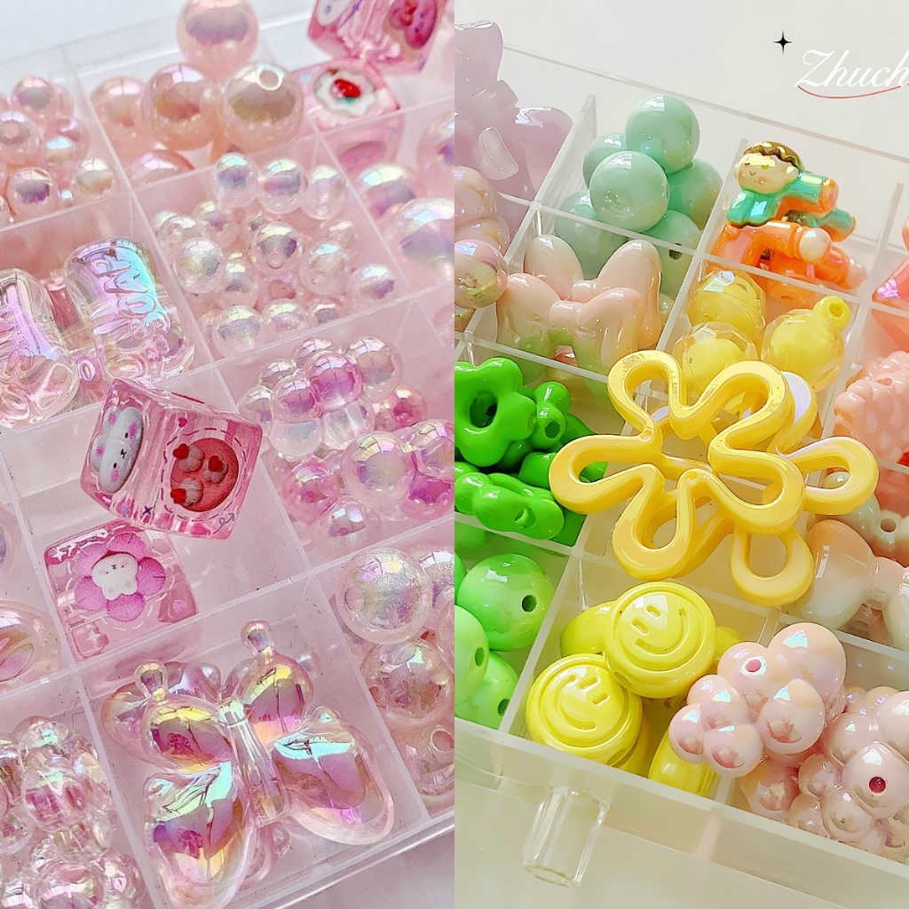 ลูกปัดอะคริลิค ทรงกลม น่ารัก สําหรับทําเครื่องประดับ แฮนด์เมด DIY 5 ชิ้น