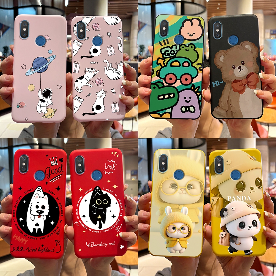 สําหรับ Xiaomi Mi 8 เคสโทรศัพท ์ น ่ ารักกระต ่ ายแพนด ้ ารูปแบบเยลลี ่ ซิลิโคนป ้ องกันสําหรับ Xiaomi Mi8 Casing