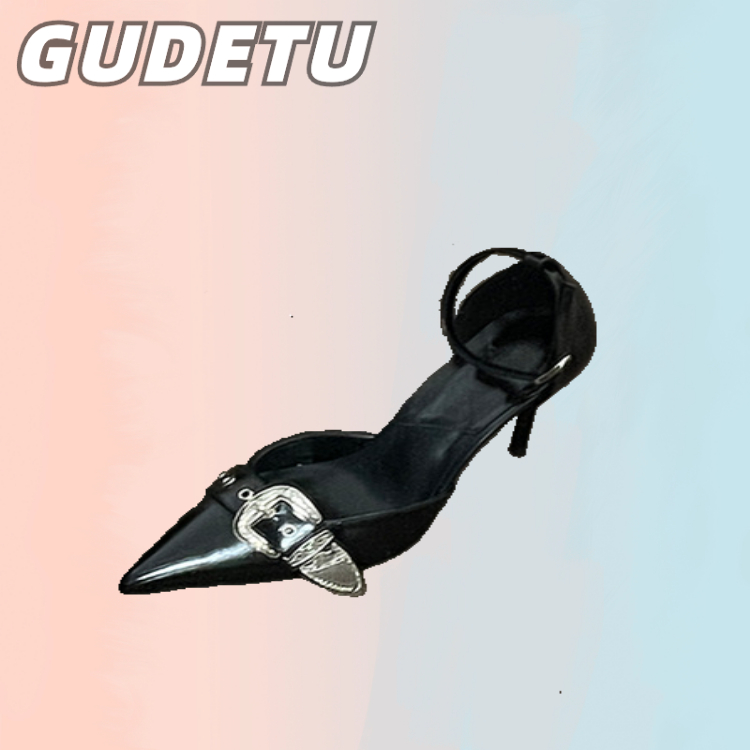 GUDETU รองเท ้ าส ้ นสูงผู ้ หญิง รองเท ้ าส ้ นสูงปลายแหลมเวอร ์ ชั ่ นเกาหลีที ่ ทันสมัยใหม ่