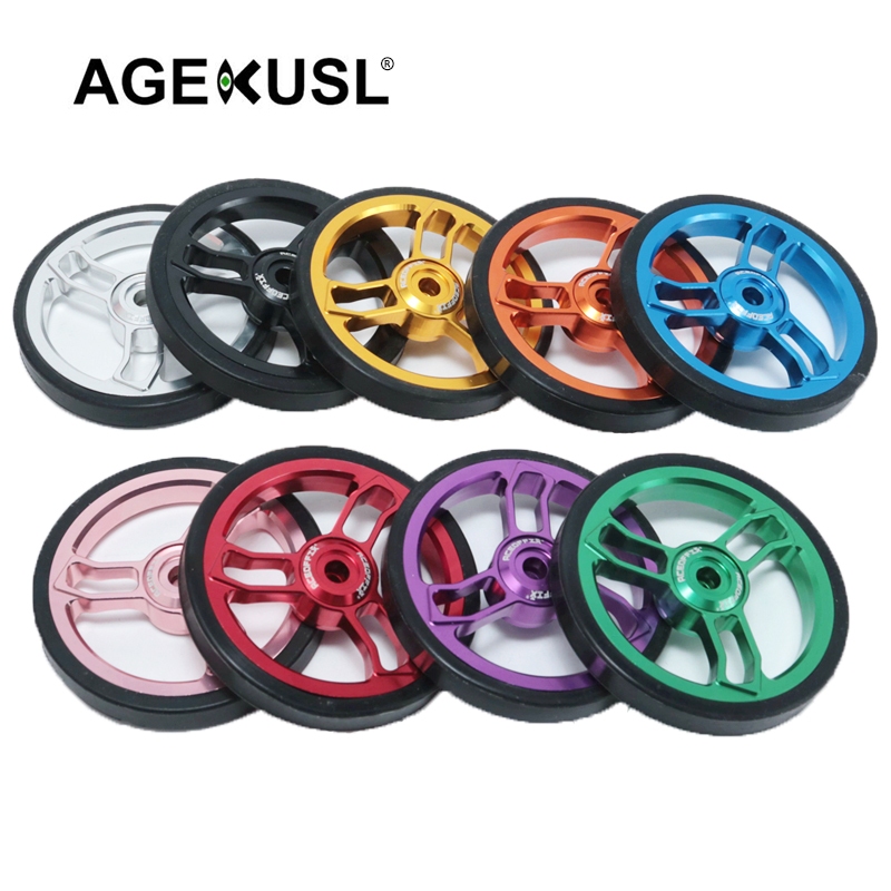 Aceoffix จักรยาน Ezwheel Easy ล ้ อ Easywheels 70 มม.ลูกกลิ ้ งใช ้ สําหรับ Brompton Pline Tline จักรยานพับ