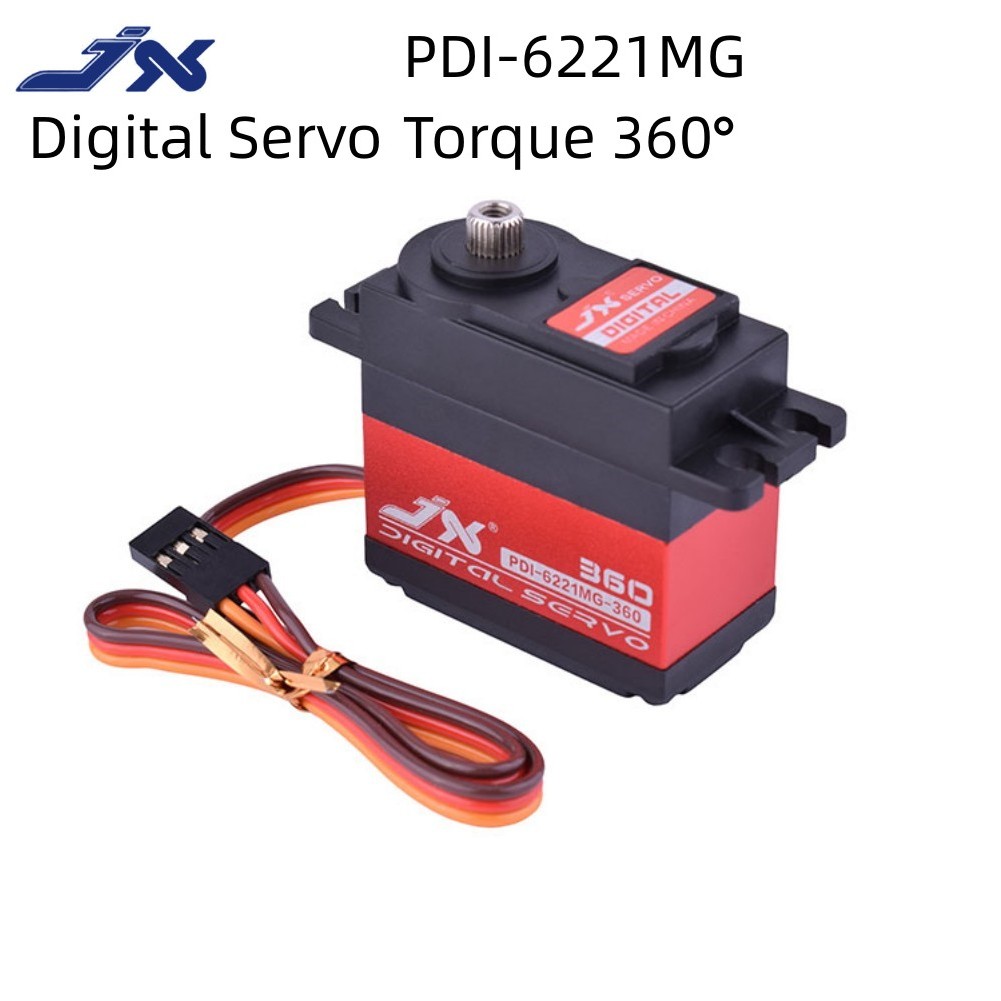 Jx PDI 6221MG 20KG 4.8V-6V แรงบิด 360° Digital Servo สําหรับ 1/10 1/8 RC รถเรือ JX PDI-6221MG-360 20
