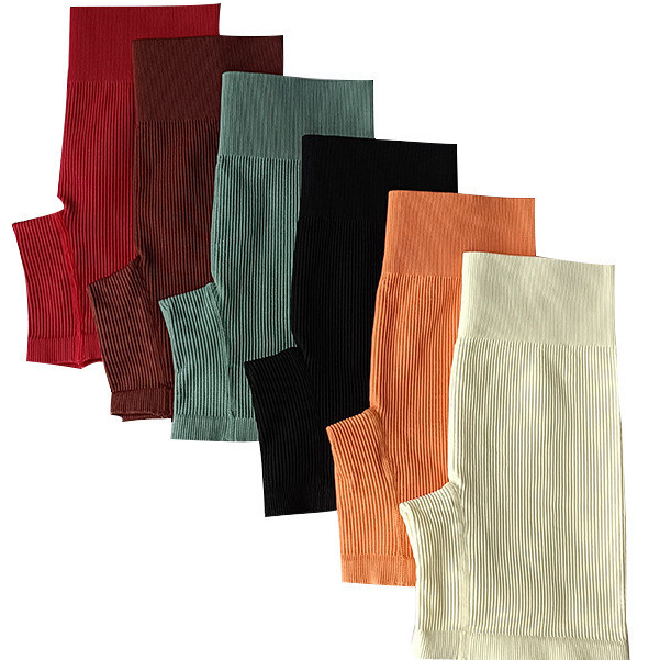Topsports โยคะเกลียวกางเกงขาสั ้ นยุโรปอเมริกัน High-Stretch Skinny หนา Breathable เอวสูงยกสะโพกพีชสะโพกไม ่ มีรอยต ่ อฟิตเนสวิ ่ งกางเกงกีฬา (140-160g