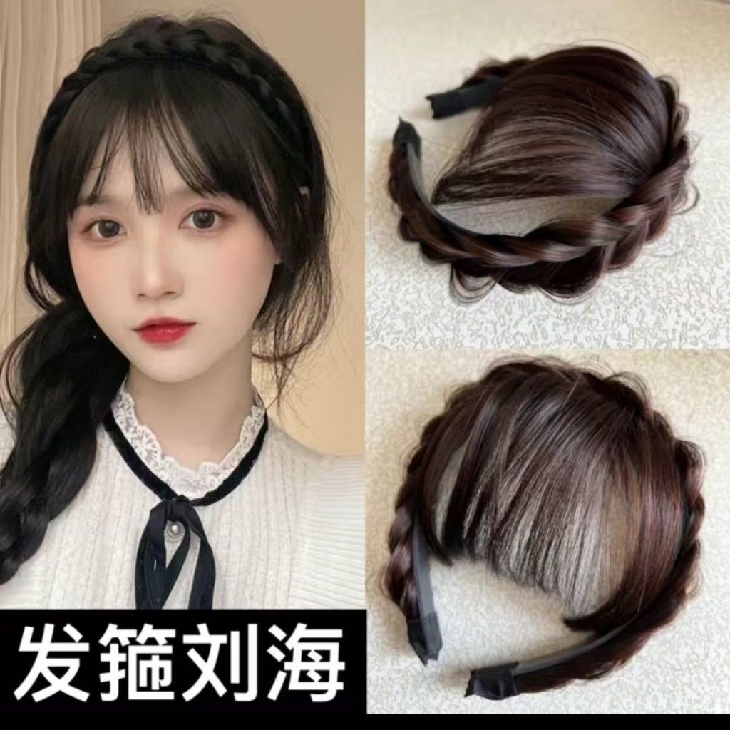 วิกผม Bangs ที ่ คาดผมวิกผม Braid Head Band เพิ ่ มปริมาณผมเพิ ่ มความมั ่ นใจ