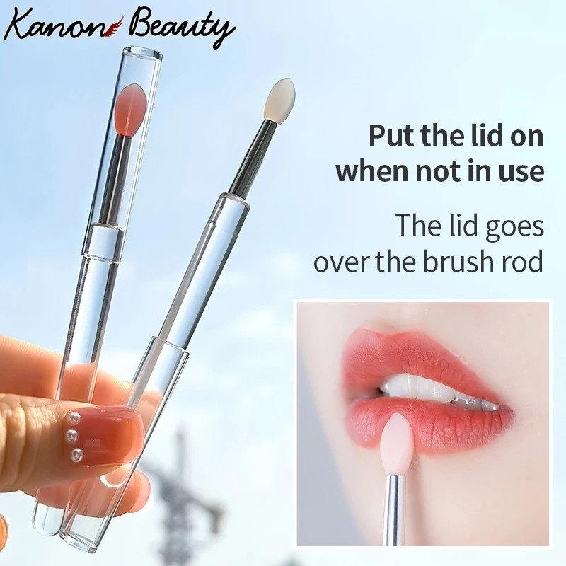 แปรงทาปากนุ ่ มพร ้ อมฝาครอบซิลิโคนหัว Lip Applicator แปรงแต ่ งหน ้ าพร ้ อมฝาปิดริมฝีปากเครื ่ องสําอางผู ้ หญิงความงามแต ่ งหน ้ าเครื ่ องมือ