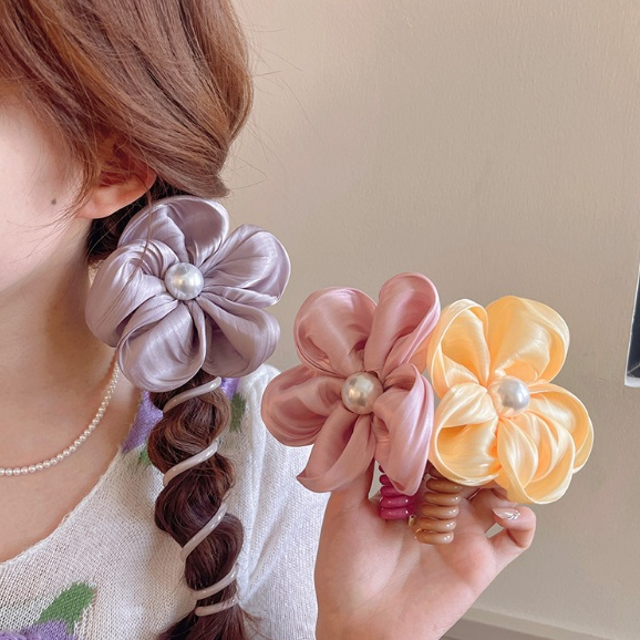Tie Head ดอกไม ้ Bubble Braid แหวนผมหางม ้ าผมถัก Handy เครื ่ องมือยืดหยุ ่ นสูงทนทานยาง Band หญิง