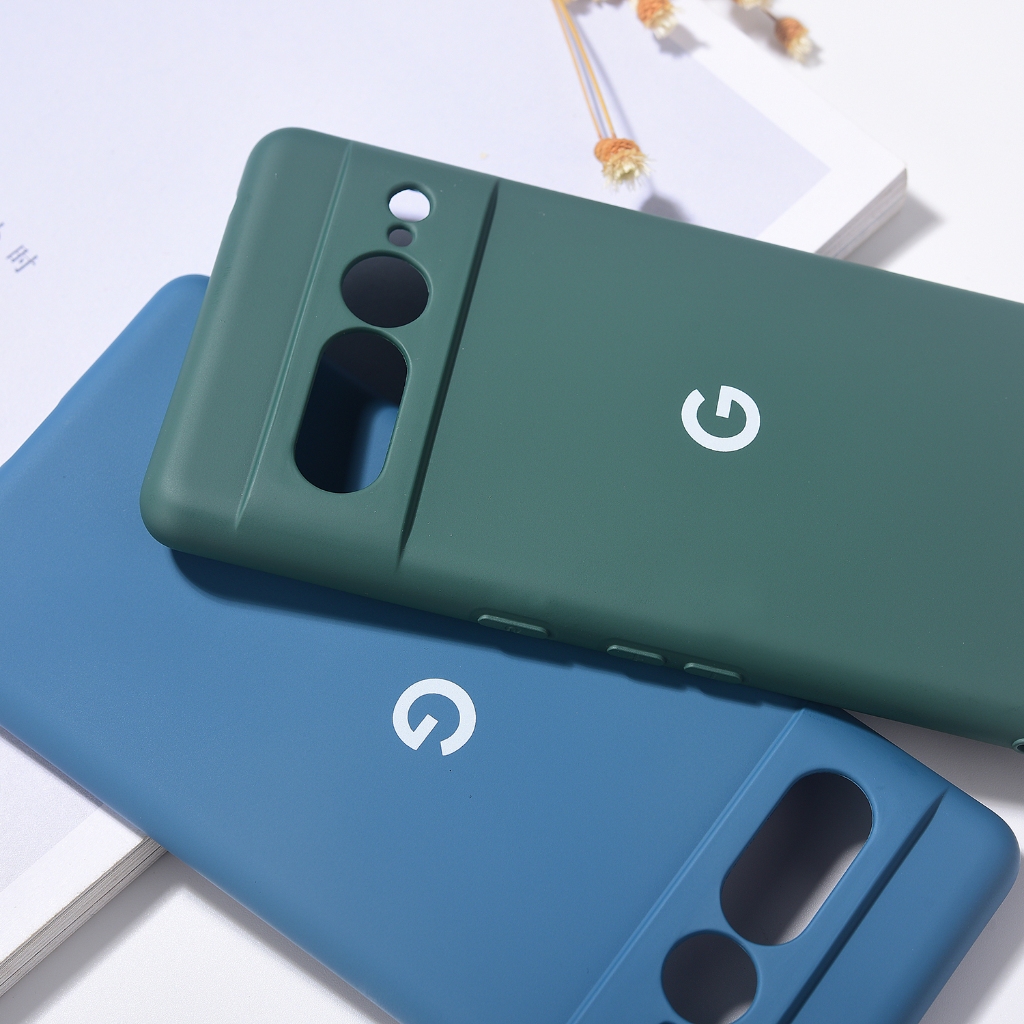 Original Google Pixel 7 7A 7 Pro ซิลิโคนนุ ่ ม 2.0 มม.ShockProof ฝาครอบป ้ องกัน Silky และ Mattte Back-Board Shell