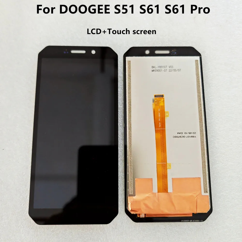 Original สําหรับ DOOGEE S51 จอแสดงผล LCD + Touch Panel Digitizer สําหรับ DOOGEE S61 S61 Pro จอแสดงผล LCD
