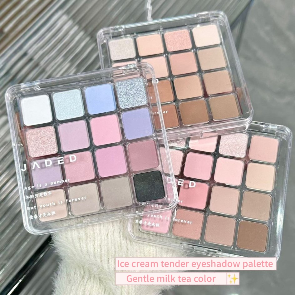 JADED อายแชโดว์พาเลทท์ 16 สี อายแชโดว์เนื้อแมท แสงประกายมุก อายแชโดว์แวววาว ติดทนนาน
