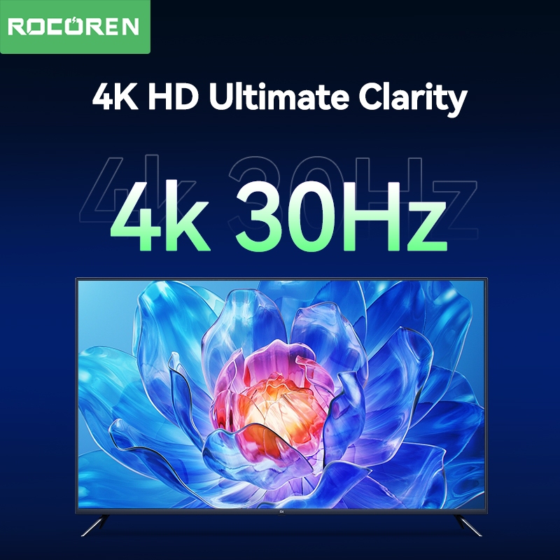 Rocoren ประเภท C ถึง HDMI 2.0 สาย 4K 30Hz ความเร ็ วสูง Type C USB C ถึง HDMI Converter สําหรับโทรศัพท ์ แล ็ ปท ็ อป