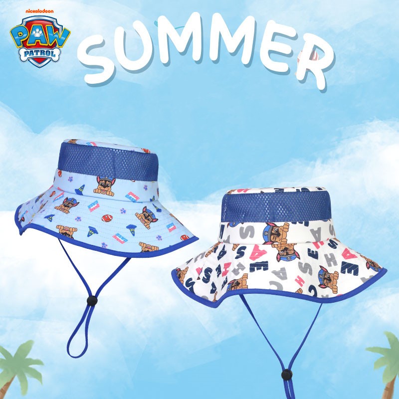 [ คลังสินค ้ าพร ้ อมจัดส ่ งฟรี ] หมวกกันแดดเด็กผู้ชาย paw patrol Children Summer Mesh Breathable Bucket Hat Boys Sunscreen Hat