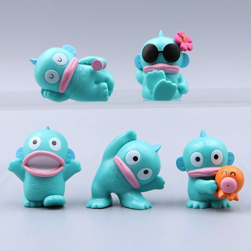5 ชิ ้ น/Set 3 ซม.My Melody อะนิเมะรูปHangyodonน ่ ารักมอนสเตอร ์ น ้ อยน ่ าเกลียดปลาวันหยุดพักผ ่ อนรุ ่ นQ PVC Actionตัวเลขตุ ๊ กตาของเล ่ น