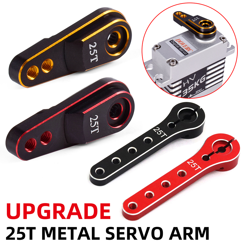 โลหะ 25T Servo Arm พวงมาลัยฮอร ์ นสําหรับ RC Crawler รถบรรทุก Traxxas TRX4 Axial SCX10 Tamiya Balsa เครื ่ องบิน Futaba HSP