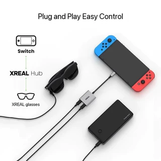 Xreal Hub 120hz 2IN1 USB-C PD Fast Charging Adapter อะแดปเตอร ์ วิดีโอแบบพกพาสําหรับ XREAL AIR/AIR2 แว ่ นตาสวิทช ์ PS4 PS5 Converter