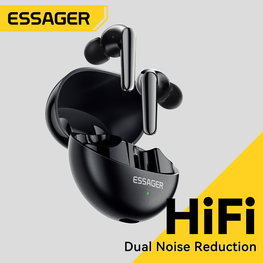 Essager 5.3 ชุดหูฟังไร ้ สายบลูทูธตัดเสียงรบกวนแบบแอคทีฟ 350Mah อายุการใช ้ งานแบตเตอรี ่