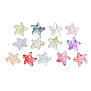 St. kunkka 10 ชิ้นปลาดาวลูกปัดที่มีสีสันโปร่งใสปลาดาวลูกปัดสําหรับ DIY การออกแบบเครื่องประดับประดับด้วยลูกปัด