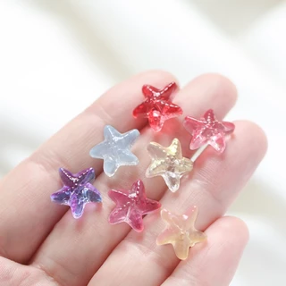 St. kunkka 10 ชิ้นปลาดาวลูกปัดที่มีสีสันโปร่งใสปลาดาวลูกปัดสําหรับ DIY การออกแบบเครื่องประดับประดับด้วยลูกปัด