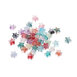 St. kunkka 10 ชิ้นปลาดาวลูกปัดที่มีสีสันโปร่งใสปลาดาวลูกปัดสําหรับ DIY การออกแบบเครื่องประดับประดับด้วยลูกปัด