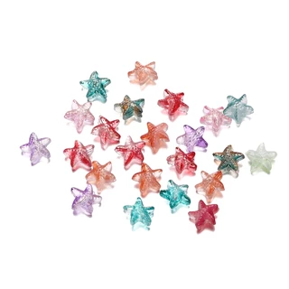St. kunkka 10 ชิ้นปลาดาวลูกปัดที่มีสีสันโปร่งใสปลาดาวลูกปัดสําหรับ DIY การออกแบบเครื่องประดับประดับด้วยลูกปัด