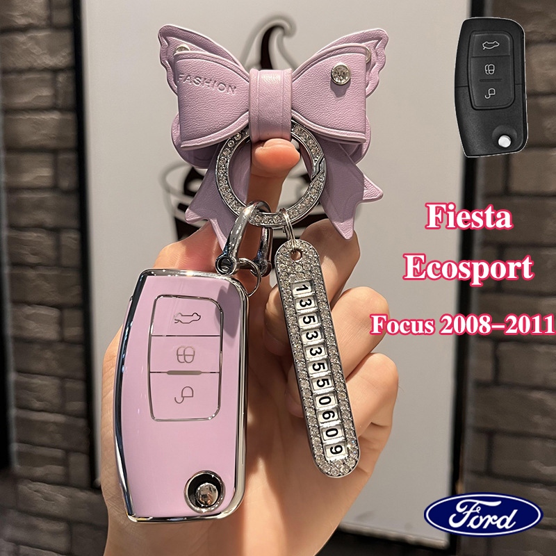 ออกแบบใหม ่ TPU รถรีโมทสําหรับ Ford Fiesta/Focus 2008-2011/Ecosport ฝาครอบกุญแจอุปกรณ ์ เสริม