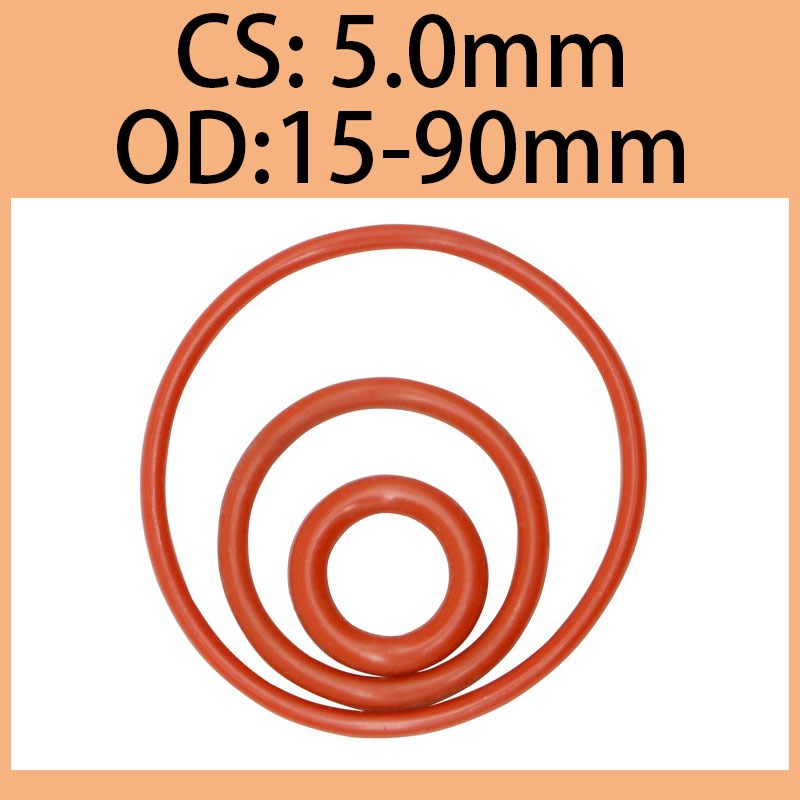 แหวน ยาง ซิลิโคน O ring แหวน O-ring , แหวนซีล O-ring 5.0 มม., 15-90 มม .