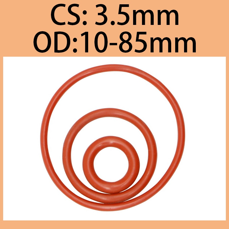 โอริง VQM O-Ring  ปะเก็นโอริงยางซิลิโคน โอริงสีแดง CS3.5mm*10-85 มม ปะเก็นแหวนซิลิโคนโอริง เกรดอาหาร กันน้ํา ทนความร้อนสูง ราคา ถูกที่สุด ดีลบีเคเค รูปภาพหลัก